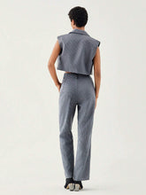 Striped Print Vest Jacket & Pants